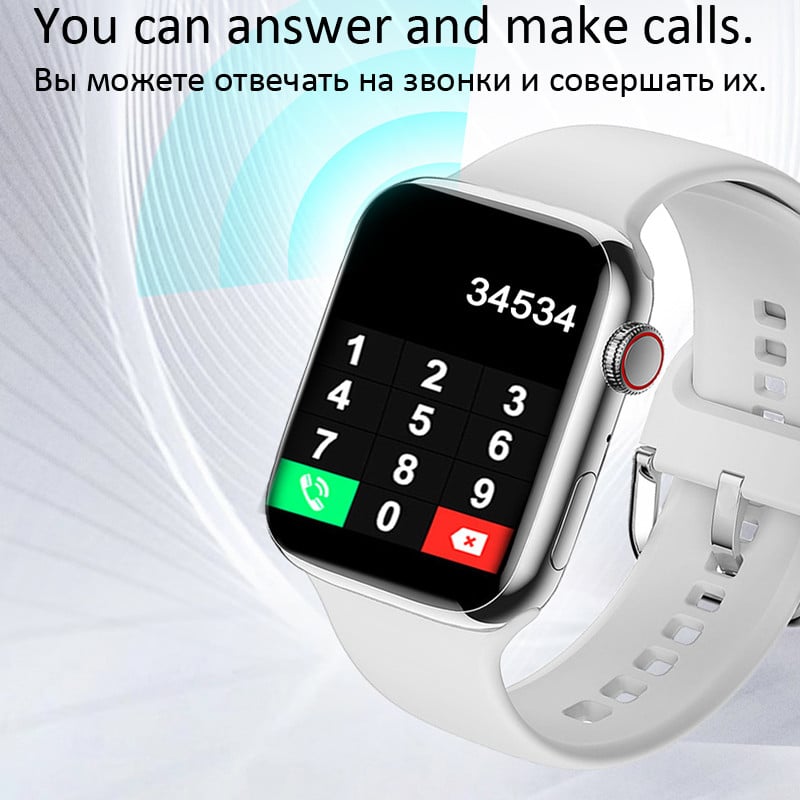 IWO Pametni sat Muški Serije 8 Pametni sat Ženski Bluetooth Poziv Glazbeni Satovi Sportski Praćenje otkucaja srca Fitness 1,93 inčni HD zaslon