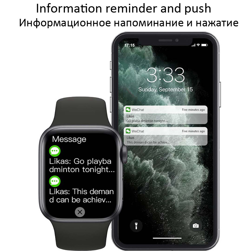 IWO Pametni sat Muški Serije 8 Pametni sat Ženski Bluetooth Poziv Glazbeni Satovi Sportski Praćenje otkucaja srca Fitness 1,93 inčni HD zaslon