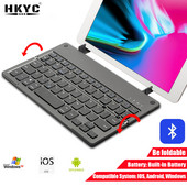 Skladacia Bluetooth klávesnica, nabíjateľná prenosná mini bezdrôtová klávesnica so stojanom pre tablety, mobilné telefóny, Android, IOS, Windows
