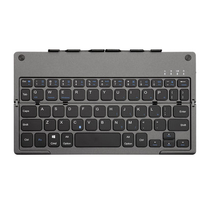 Skladacia Bluetooth klávesnica, nabíjateľná prenosná mini bezdrôtová klávesnica so stojanom pre tablety, mobilné telefóny, Android, IOS, Windows