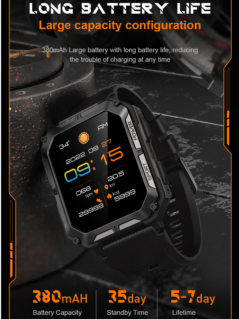 LEMFO Smart Watch Men Bluetooth Κλήση IP68 Αδιάβροχες αθλητικές λειτουργίες Οθόνη υγείας Smartwatch 380mAh Long Standby Ανδρικό Ρολόι