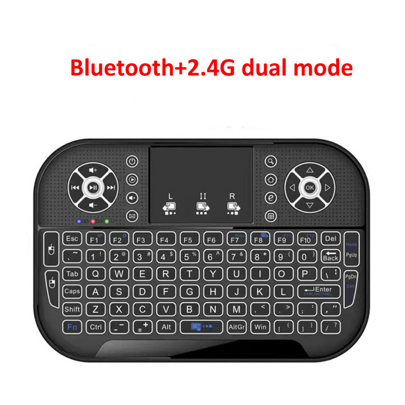 A8 Mini tastatură Bluetooth 2.4G Moduri duale Tastatură portabilă Mouse iluminat din spate Touchpad Telecomandă pentru Windows Android