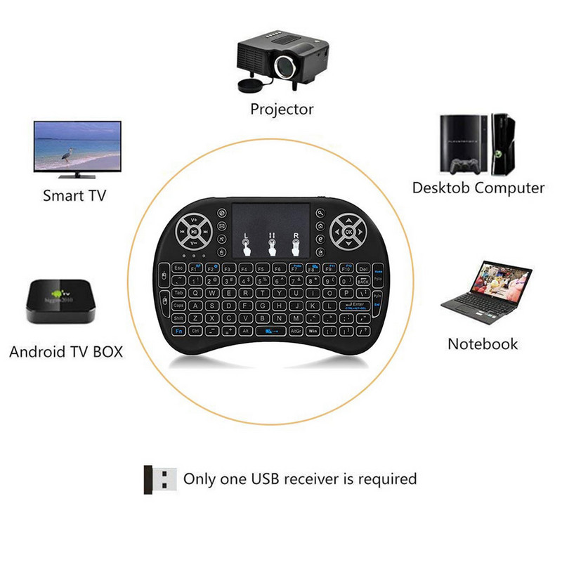 i8 tipkovnica s pozadinskim osvjetljenjem engleski ruski Air Mouse 2.4GHz bežična tipkovnica punjiva touchpad ručna za TV Box Box H96 Max PC