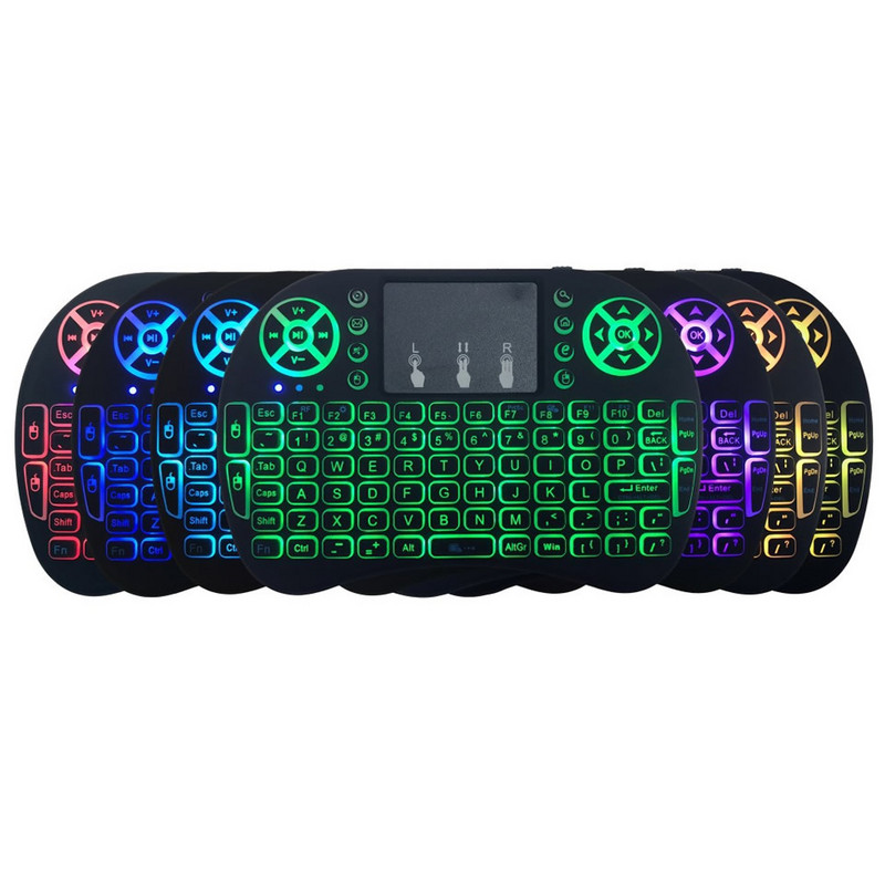 i8 tipkovnica s pozadinskim osvjetljenjem engleski ruski Air Mouse 2.4GHz bežična tipkovnica punjiva touchpad ručna za TV Box Box H96 Max PC