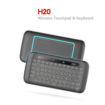 HKYC H20 Mini 2,4 Ghz bežična tipkovnica s pozadinskim osvjetljenjem Touchpad Air Mouse IR nagnuti daljinski upravljač za Andorid Box Smart TV Windows