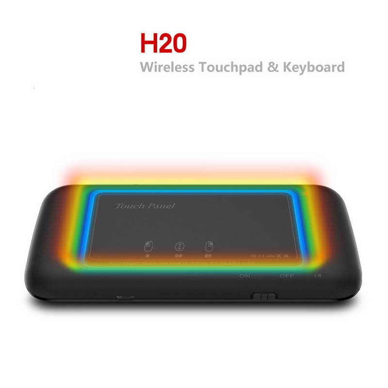 HKYC H20 Mini 2,4 Ghz bežična tipkovnica s pozadinskim osvjetljenjem Touchpad Air Mouse IR nagnuti daljinski upravljač za Andorid Box Smart TV Windows