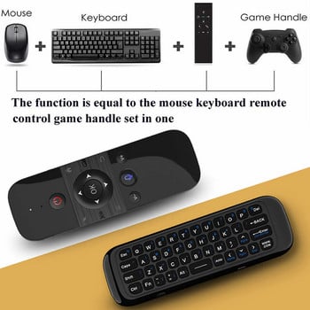 HKYC W1 PRO Fly Air Mouse Wireless Keyboard Mouse 2.4G Rechargeble Mini Remote Control for Laptop Smart Android TV Box PC PC