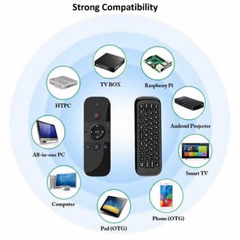 HKYC W1 PRO Fly Air Mouse Wireless Keyboard Mouse 2.4G Rechargeble Mini Remote Control for Laptop Smart Android TV Box PC PC