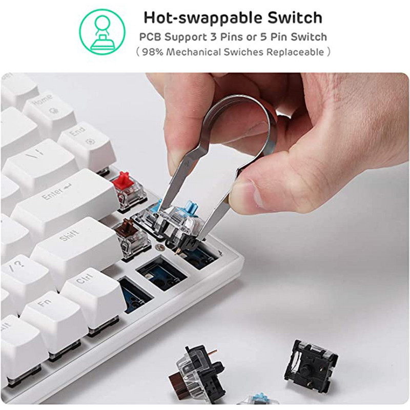 RK ROYAL KLUDGE RK84 Μηχανικό πληκτρολόγιο τριπλής λειτουργίας 75% RGB BT5.0/2.4G/USB-C 84 Ασύρματο πληκτρολόγιο Bluetooth με δυνατότητα εναλλαγής