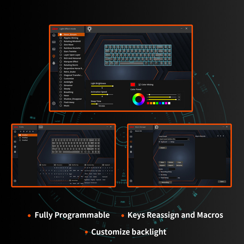 RK ROYAL KLUDGE RK84 Μηχανικό πληκτρολόγιο τριπλής λειτουργίας 75% RGB BT5.0/2.4G/USB-C 84 Ασύρματο πληκτρολόγιο Bluetooth με δυνατότητα εναλλαγής