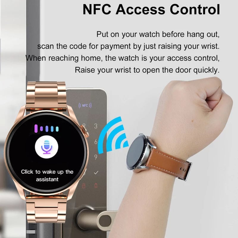 2022 Nové NFC inteligentné hodinky pre mužov, športové GPS sledovanie pohybu, módne dámske Bluetooth volanie, vlastný ciferník, EKG inteligentné hodinky pre Android iOS
