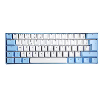 Brasiilia vene hispaania 62 klahviga mehaaniline klaviatuur 60% minivärviline taustavalgustusega USB juhtmega mänguriklaviatuur reisilauaarvutile