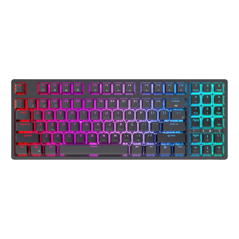 RK92 92 klávesov RGB bezdrôtová Bluetooth mechanická klávesnica Tri-Mode BT5.0/2.4G/USB Hot Swappable herná klávesnica pre tablety a stolné počítače