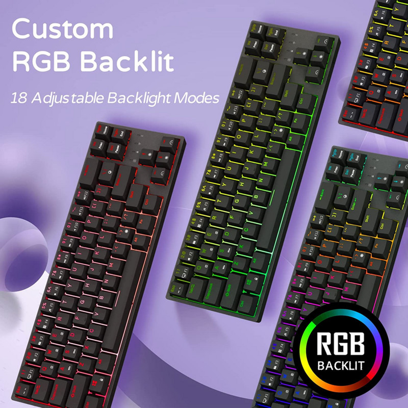 RK871/RK68 Plus 2,4 G bezvadu Bluetooth mehāniskā tastatūra 68 taustiņi 65% RGB fona apgaismojums, karsti maināma spēļu tastatūra Royal Kludge