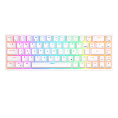 RKG68 RK837 bezvadu mehāniskā tastatūra 68 taustiņi 65% RGB fona apgaismojums, karsti maināms 2,4 GHz Bluetooth USB vadu spēļu Royal Kludge