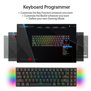 RK ROYAL KLUDGE RK71 Механична клавиатура 70% 71 клавиша RGB Компактна жична 2.4G безжична Bluetooth 5.0 игрална клавиатура за настолен компютър