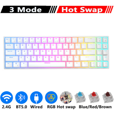 RK ROYAL KLUDGE RK71 mehanička tipkovnica 70% 71 tipka RGB kompaktna žična 2.4G bežična Bluetooth 5.0 tipkovnica za igranje za stolna računala