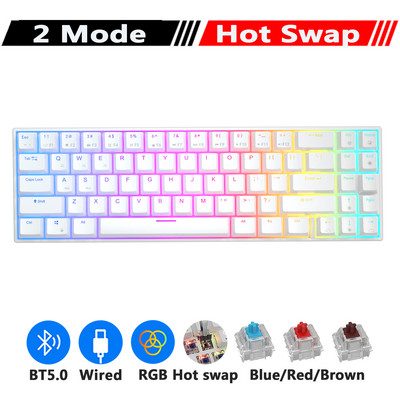 RK ROYAL KLUDGE RK71 mehanička tipkovnica 70% 71 tipka RGB kompaktna žična 2.4G bežična Bluetooth 5.0 tipkovnica za igranje za stolna računala