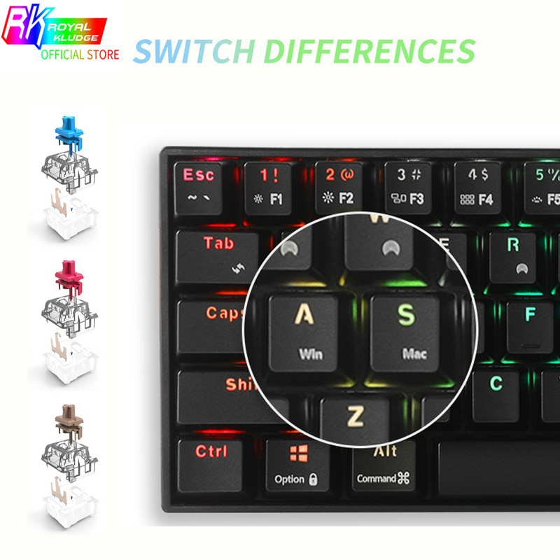 RK ROYAL KLUDGE RK71 mehanička tipkovnica 70% 71 tipka RGB kompaktna žična 2.4G bežična Bluetooth 5.0 tipkovnica za igranje za stolna računala