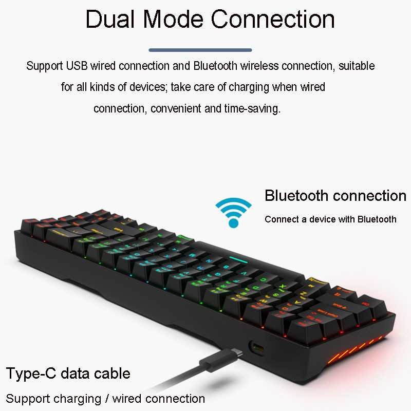 RK ROYAL KLUDGE RK71 mehanička tipkovnica 70% 71 tipka RGB kompaktna žična 2.4G bežična Bluetooth 5.0 tipkovnica za igranje za stolna računala