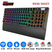RK96 96 taustiņu RGB bezvadu Bluetooth mehāniskā tastatūra trīsrežīmu BT5.0/2.4G/USB karstā laikā maināmas spēļu tastatūras planšetdatoriem