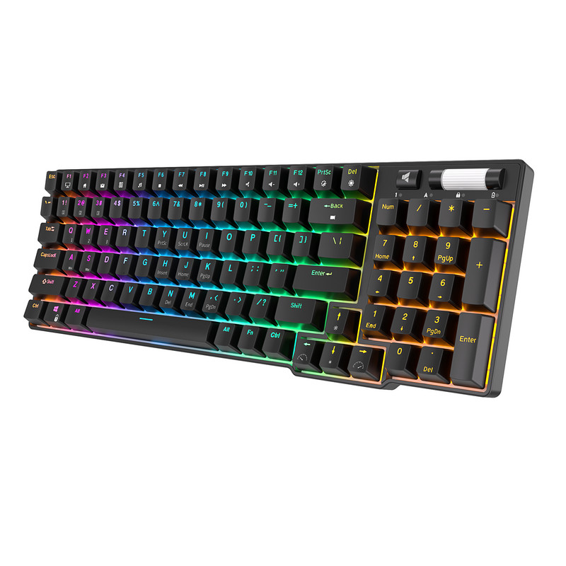 RK96 96 taustiņu RGB bezvadu Bluetooth mehāniskā tastatūra trīsrežīmu BT5.0/2.4G/USB karstā laikā maināmas spēļu tastatūras planšetdatoriem