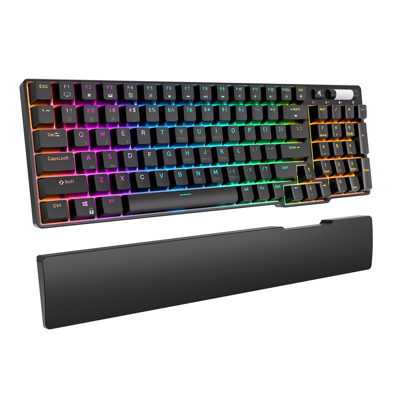RK96 96 taustiņu RGB bezvadu Bluetooth mehāniskā tastatūra trīsrežīmu BT5.0/2.4G/USB karstā laikā maināmas spēļu tastatūras planšetdatoriem