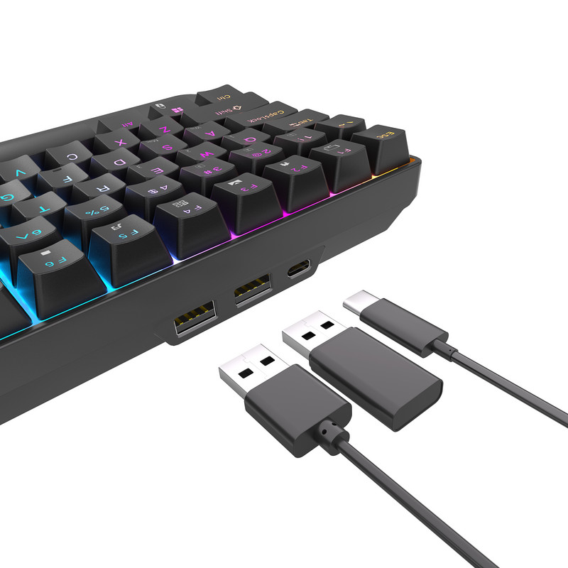 RK96 96 taustiņu RGB bezvadu Bluetooth mehāniskā tastatūra trīsrežīmu BT5.0/2.4G/USB karstā laikā maināmas spēļu tastatūras planšetdatoriem