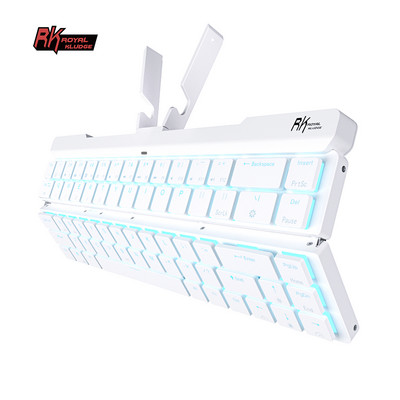 RK925 Πτυσσόμενο μηχανικό πληκτρολόγιο Gamer Φορητό μίνι μπλε με οπίσθιο φωτισμό ασύρματα πληκτρολόγια Bluetooth για επιτραπέζιο φορητό υπολογιστή ταξιδιού