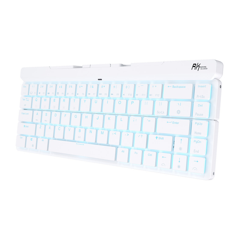 RK925 Πτυσσόμενο μηχανικό πληκτρολόγιο Gamer Φορητό μίνι μπλε με οπίσθιο φωτισμό ασύρματα πληκτρολόγια Bluetooth για επιτραπέζιο φορητό υπολογιστή ταξιδιού