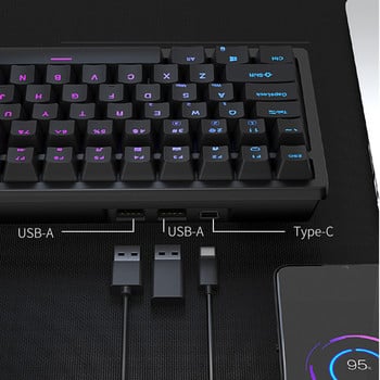 2.4G безжична Bluetooth механична клавиатура с три режима, 100 клавиша RGB подсветка, гореща смяна, Направи си сам геймърски клавиатури Royal Kludge RK98