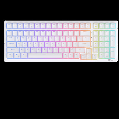 2,4 G bezvadu Bluetooth mehāniskā trīsrežīmu tastatūra 100 taustiņu RGB aizmugurgaismojums, karsti maināmas DIY spēļu tastatūras Royal Kludge RK98