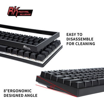 RK84 Royal Kludge Bluetooth Tri-Mode 2.4G безжична 84 клавиша RGB игрална механична клавиатура с гореща смяна за Win/Mac Office Gamer