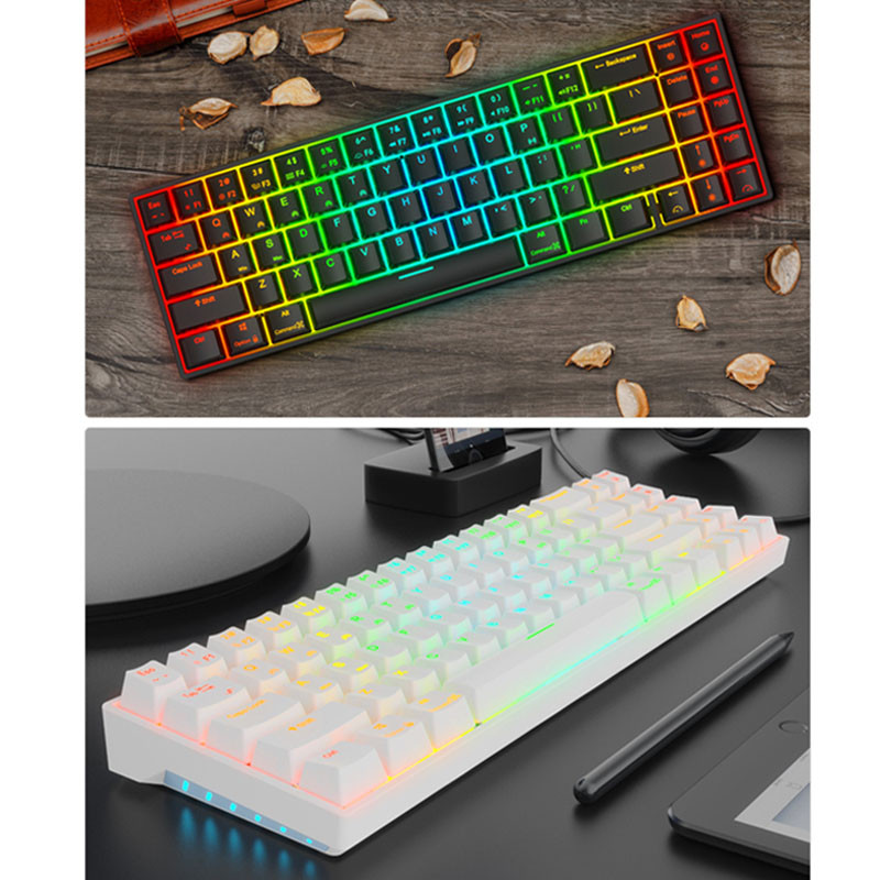 RK71 71 tipka 70% RGB Tri-Mode mehanička tipkovnica 2.4G bežična Bluetooth 5.0 žična igračka tipkovnica s mogućnošću vruće izmjene ROYAL KLUDGE