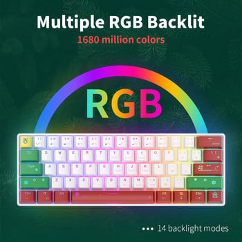 Коледен подарък Royal Kludge RK61 механична клавиатура с три режима 2.4G безжична Bluetooth RGB геймърски клавиатури с възможност за гореща смяна 61 клавиша