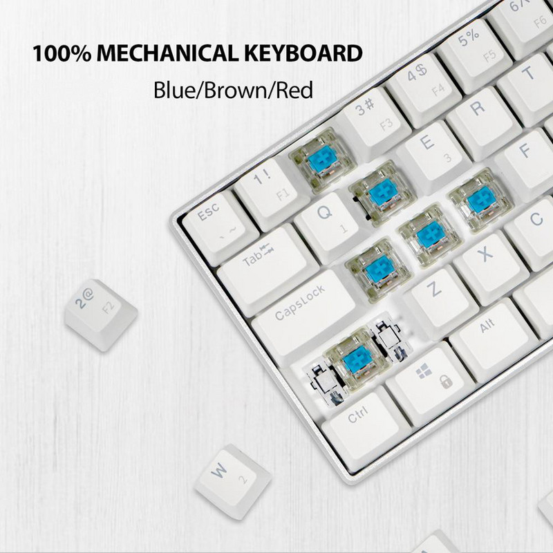 ROYAL KLUDGE RK61 PRO 2.4G bežična mehanička tipkovnica aluminijski okvir 60% kompaktna RGB pozadinsko osvjetljenje USB Bluetooth igračka tipkovnica