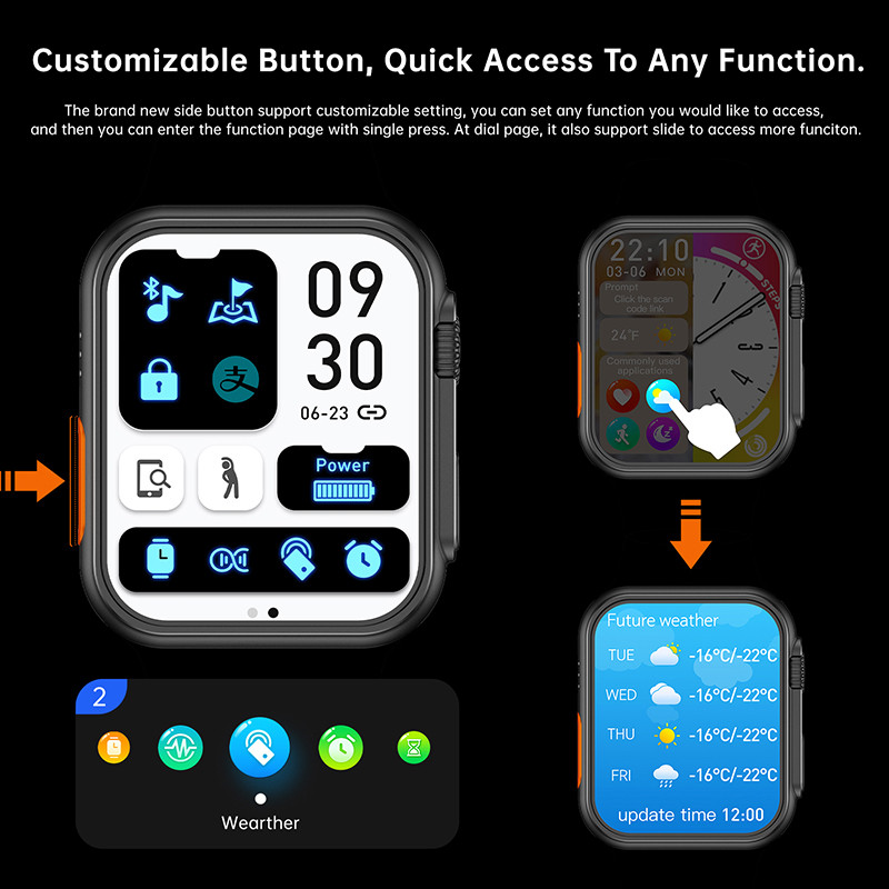 Watch Ultra Series 8 Smart Watch Bluetooth Call NFC Wireless Charge IP68 Waterproof SmartWatch 2 collu HD ekrāns Apple Watch