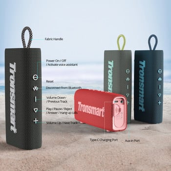 Tronsmart Trip Bluetooth-високоговорител IPX7 водоустойчив преносим звук с гласов асистент, двоен драйвер с пълен обхват, 20 часа време за игра