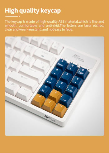 115 клавиша PBT клавишни капачки Двуцветно шприцоване OEM механична клавиатурна капачка за клавиши за RK100 RK98 RK96 Капачка на клавиатурата за игри