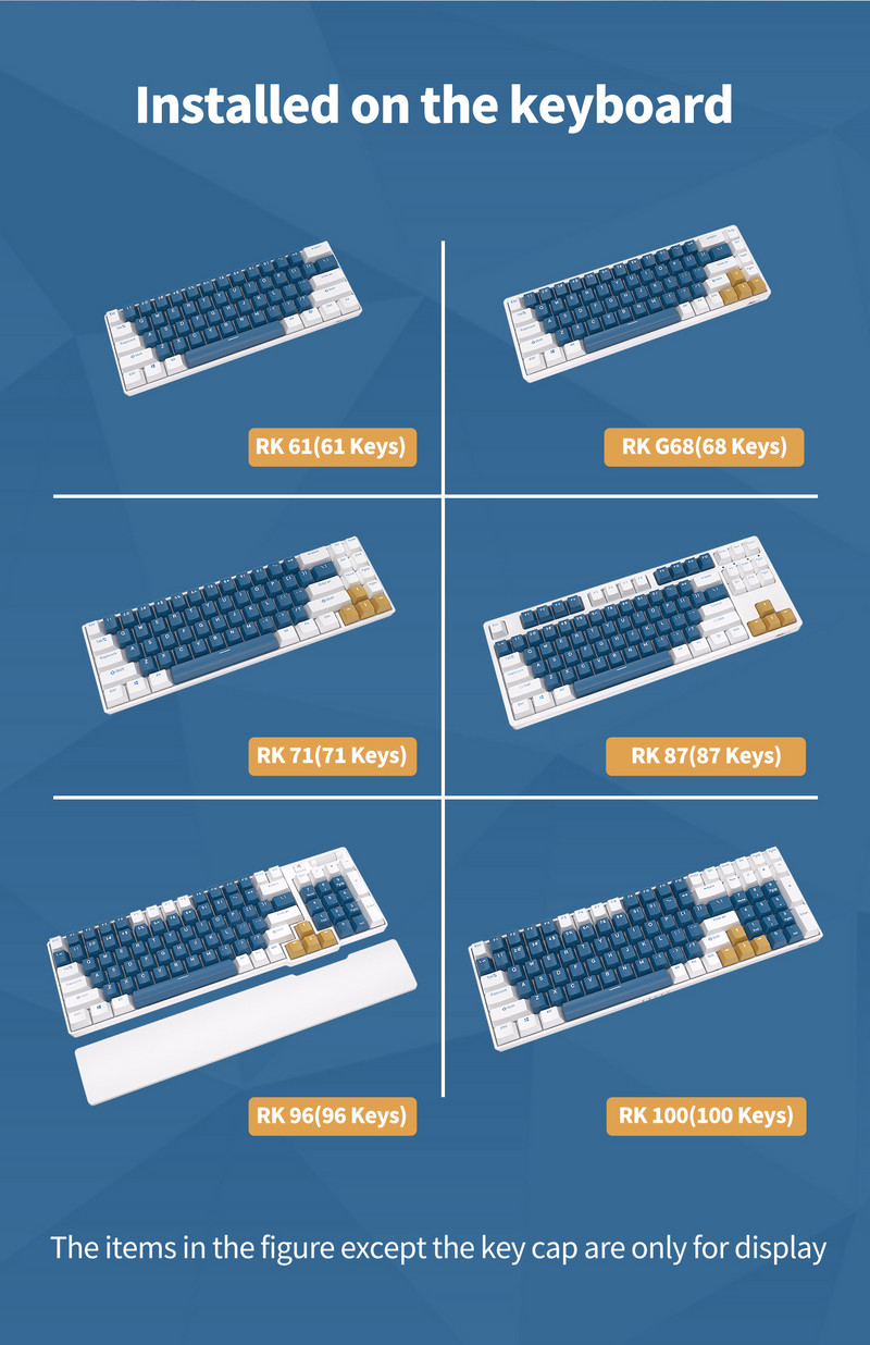 115 tipki PBT kapice tipki Dvobojna injekcijsko prešanje OEM mehanička tipkovnica tipkovnice za RK100 RK98 RK96 kapica tipke tipkovnice za igre
