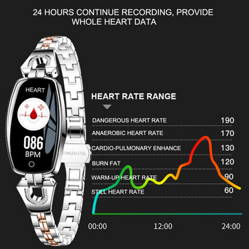 2022 H8 Смарт часовник Дамски водоустойчив монитор за сърдечен ритъм Кръвно налягане Дистанционна камера Гривна Дамски смарт часовник за Android Ios
