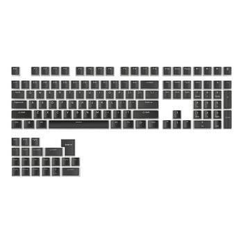 104/129 клавиша PBT Pudding Keycap Двуцветен инжекционен OEM профил Полупрозрачни геймърски механични клавиатурни капачки за Cherry MX