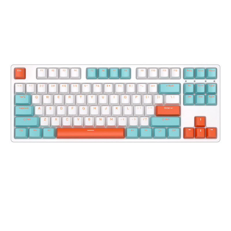 104 taustiņu PBT mehāniskās tastatūras tastatūras vāciņi Divu krāsu iesmidzināšanas formā OEM caurspīdīgs taustiņu vāciņš 61/87/104 taustiņu spēlētāju tastatūrai