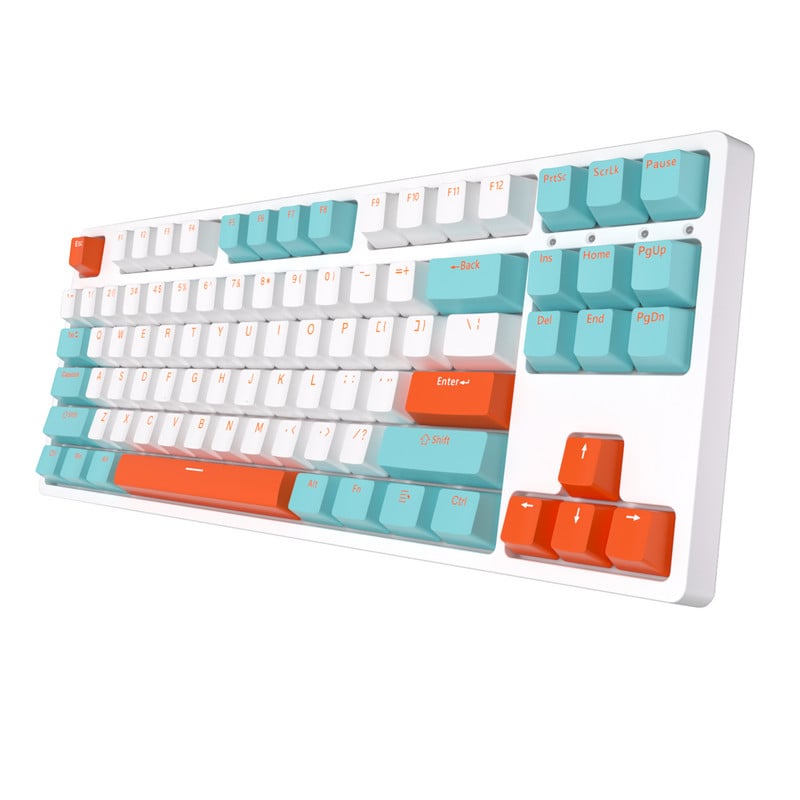 104 taustiņu PBT mehāniskās tastatūras tastatūras vāciņi Divu krāsu iesmidzināšanas formā OEM caurspīdīgs taustiņu vāciņš 61/87/104 taustiņu spēlētāju tastatūrai