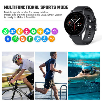 LIGE Bluetooth Answer Call Smart Watch For Men Smartwatch Full Touch Dial Call Fitness Tracker IP68 Водоустойчив 5G ROM часовник Нов