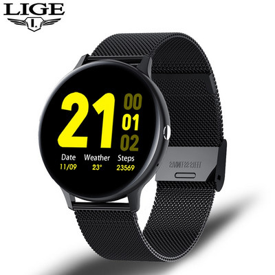 LIGE Bluetooth Answer Call Smart Watch For Men Smartwatch Full Touch Dial Call Fitness Tracker IP68 Αδιάβροχο ρολόι ROM 5G Νέο