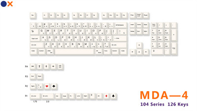 Univerzalna PBT tipkovnica MDA profil DYE-SUB DIY kapice tipki za Gateron Cherry MX Switch Gamer Mehanička kapica tipkovnice tipkovnice