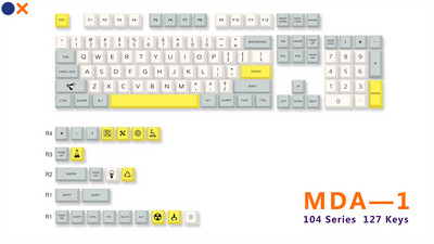Univerzalna PBT tipkovnica MDA profil DYE-SUB DIY kapice tipki za Gateron Cherry MX Switch Gamer Mehanička kapica tipkovnice tipkovnice