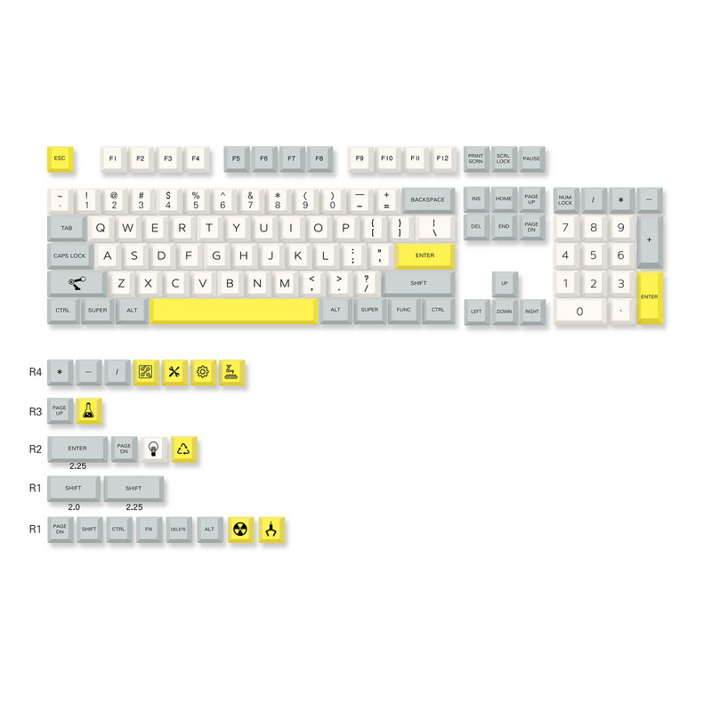 Univerzalna PBT tipkovnica MDA profil DYE-SUB DIY kapice tipki za Gateron Cherry MX Switch Gamer Mehanička kapica tipkovnice tipkovnice