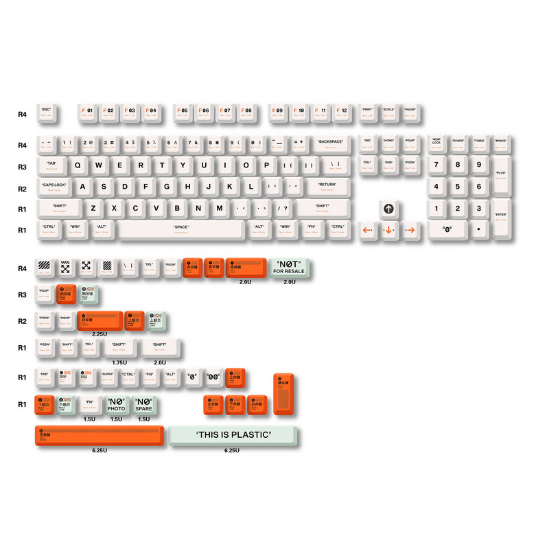 Univerzalna PBT tipkovnica MDA profil DYE-SUB DIY kapice tipki za Gateron Cherry MX Switch Gamer Mehanička kapica tipkovnice tipkovnice